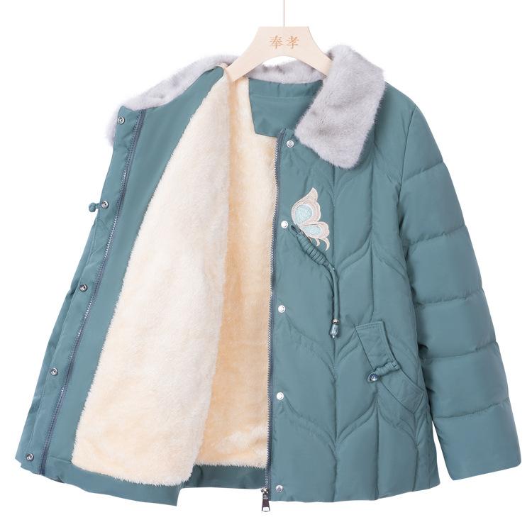 Mom's Winter Coat Short Padded Cotton-padded Jacket 50-year-old Middle-aged and Elderly Women Winter New Warm Cotton-padded Jacket.