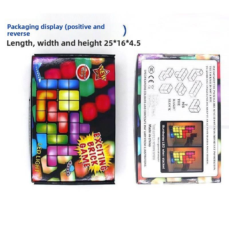Tetris Led Night Light With 7 Colors Creative Stacking Block For Bedroom Decor