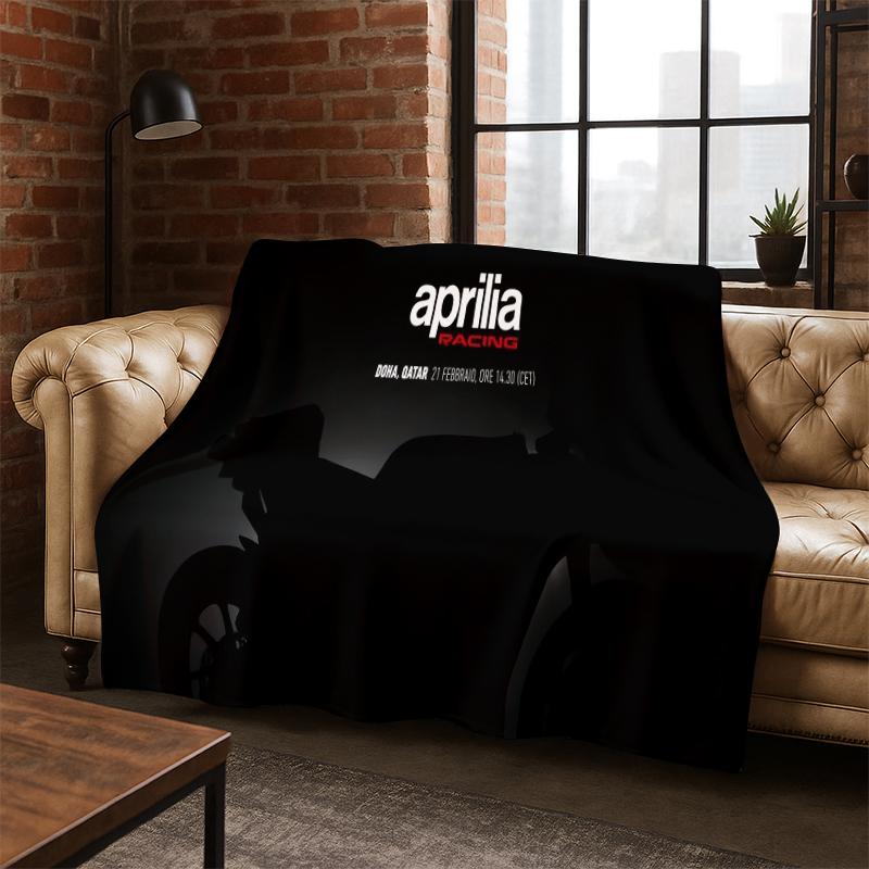 

Racing Car Aprilia Logo Moto Flannel Blanket Soft Warm Blanket Throw Blanket for Bedroom Living Room Bed Travel Picnic Gift 75x90cm