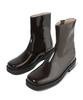 Firenze Atelier [Vibram] Minimal Line Box Leather Hidden Zipper Zip-Up Boots 9800-B [Brown Advan]