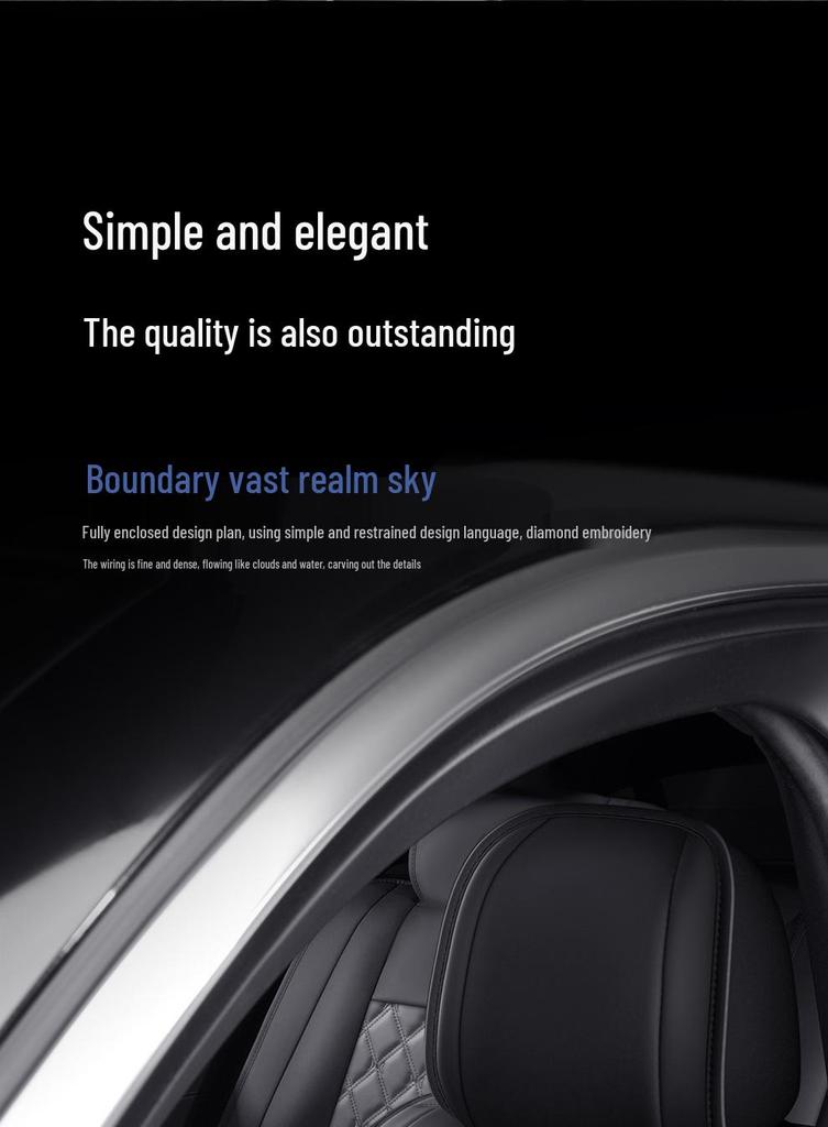 All-Season Universal Leather Car Seat Cover with Diamond Design - Breathable & Durable for Five Seats