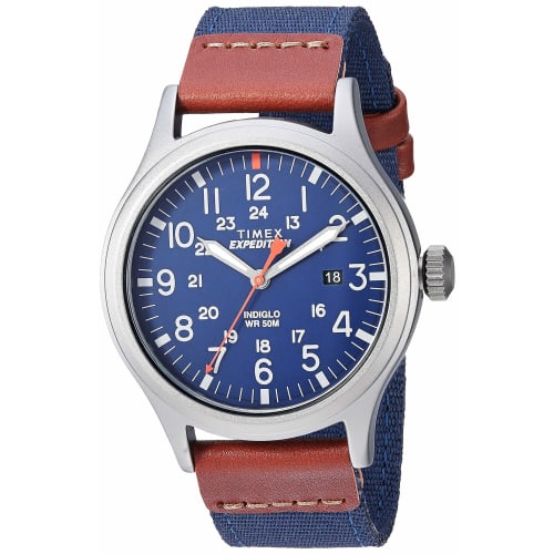 

Timex Men s Expedition Scout 40 Watch in Blue/Brown/Gray.