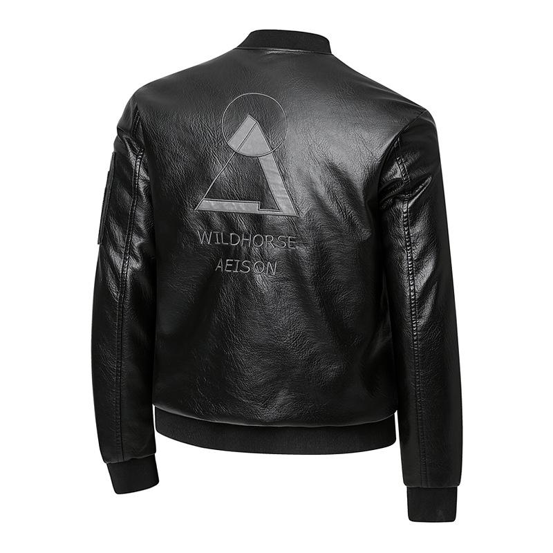 Leather Jacket Men's Jacket Spring New Stand-up Collar Jacket Men's Top Windproof Casual Jacket Men's Handsome Men's Handsome