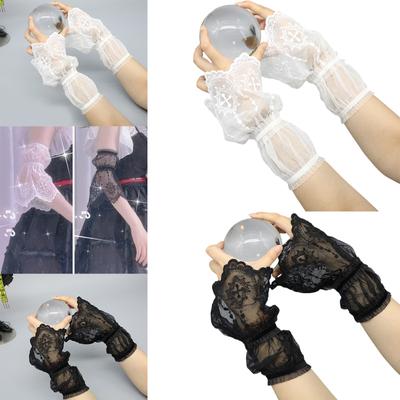 Elegante Spitzenmanschetten Dekorative Ärmel für weibliche Teenager Abnehmbare Armbedeckung Manschettenverlängerung Trendige Bekleidungsaccessoires