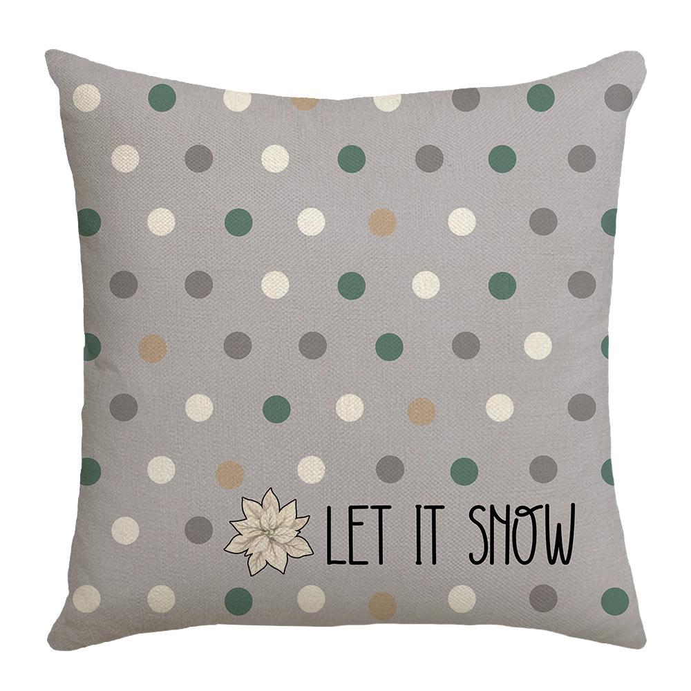 New Home Pillow Cover Green Pine Letter Linen Print Sofa Cushion Home Pillow Cover
