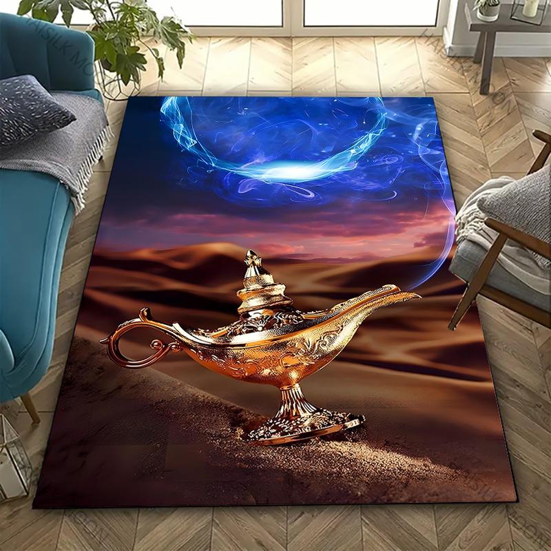 3D Wishing Lantern Pattern Carpet for Living Room Kids Bedroom Mat, Sofa Doormat Floor Rug Anti-slipTapete Decor Mat Funny Gift