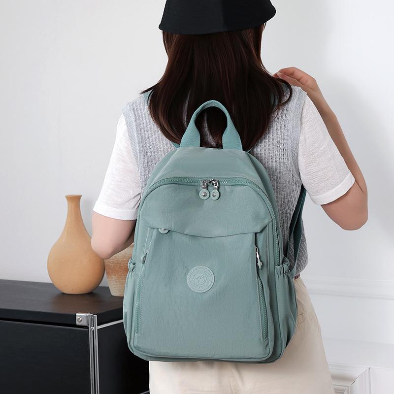Large Capacity Fashionable Solid Color Women's Backpack, New Casual Travel Nylon Backpack for Outings