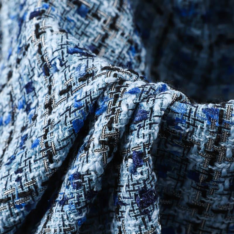 145x50cm Spring French Orchid Small Fragrance Wool Blended Fabric For Fashion Coat Short Skirt Woven Wool Tweed Fabric TJ20781