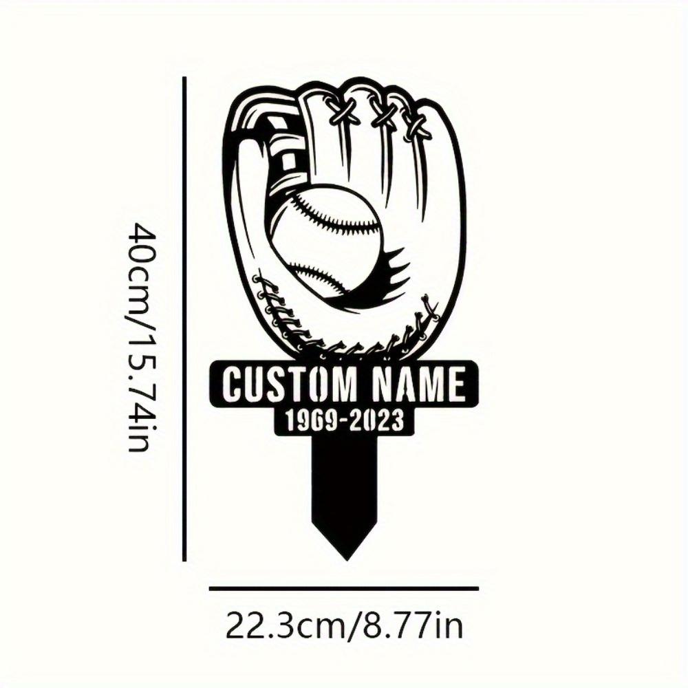 

Customizable Metal Garden Stake Baseball Independence Day Art Deco Sign Nature Home Decor