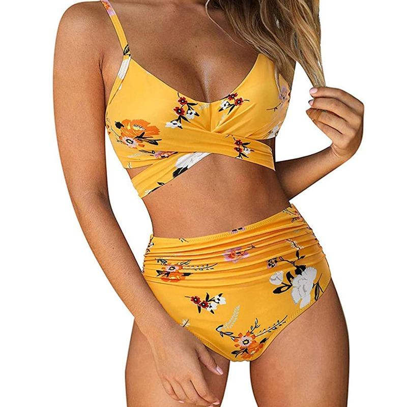 Summer Sexy Sleeveless Halter Split Swimsuit Bikini