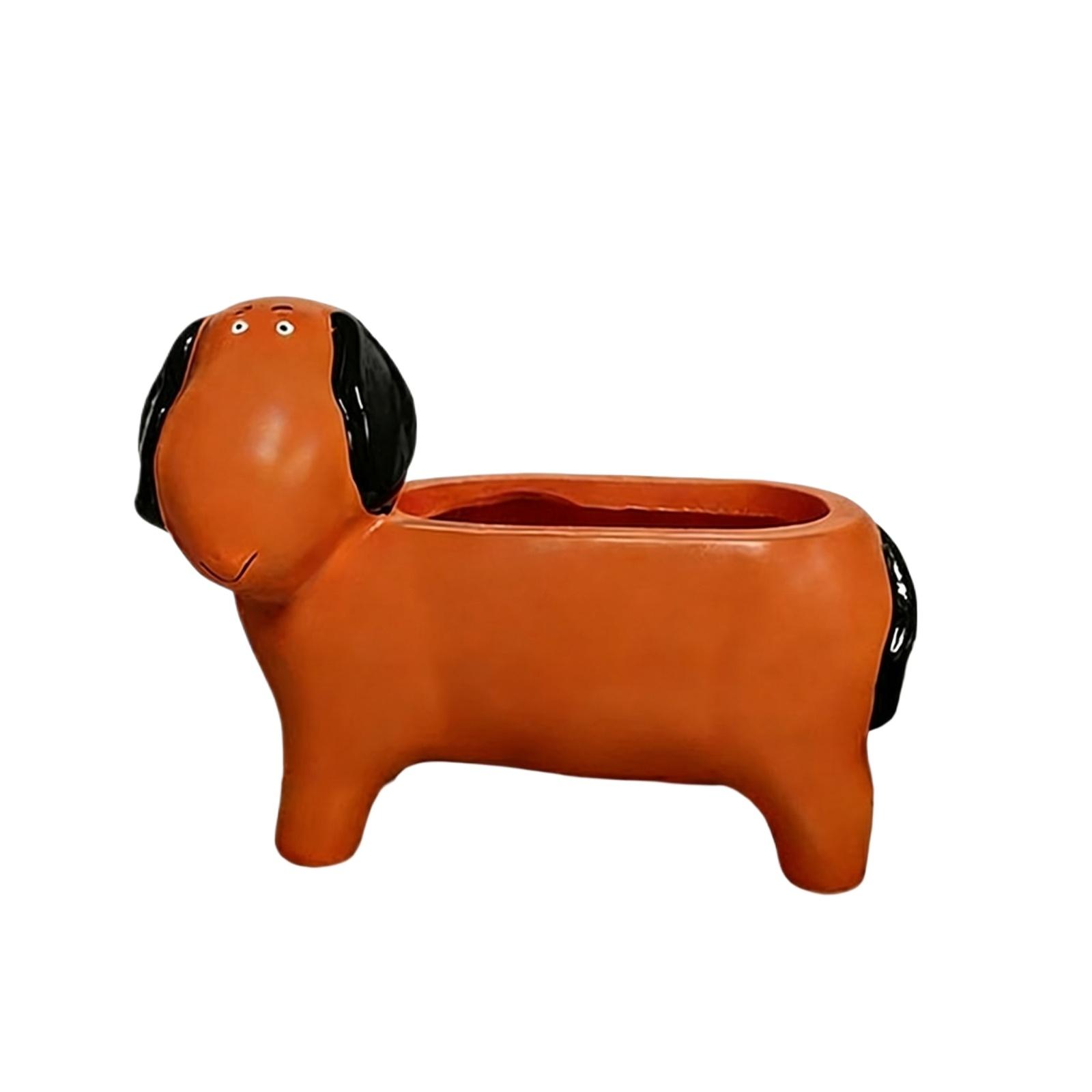 

Creative Dog Shaped Succulent Planter Pot Indoor Desktop Decorative Flowerpot for Home Office Tabletop Unique Design one size коричневий