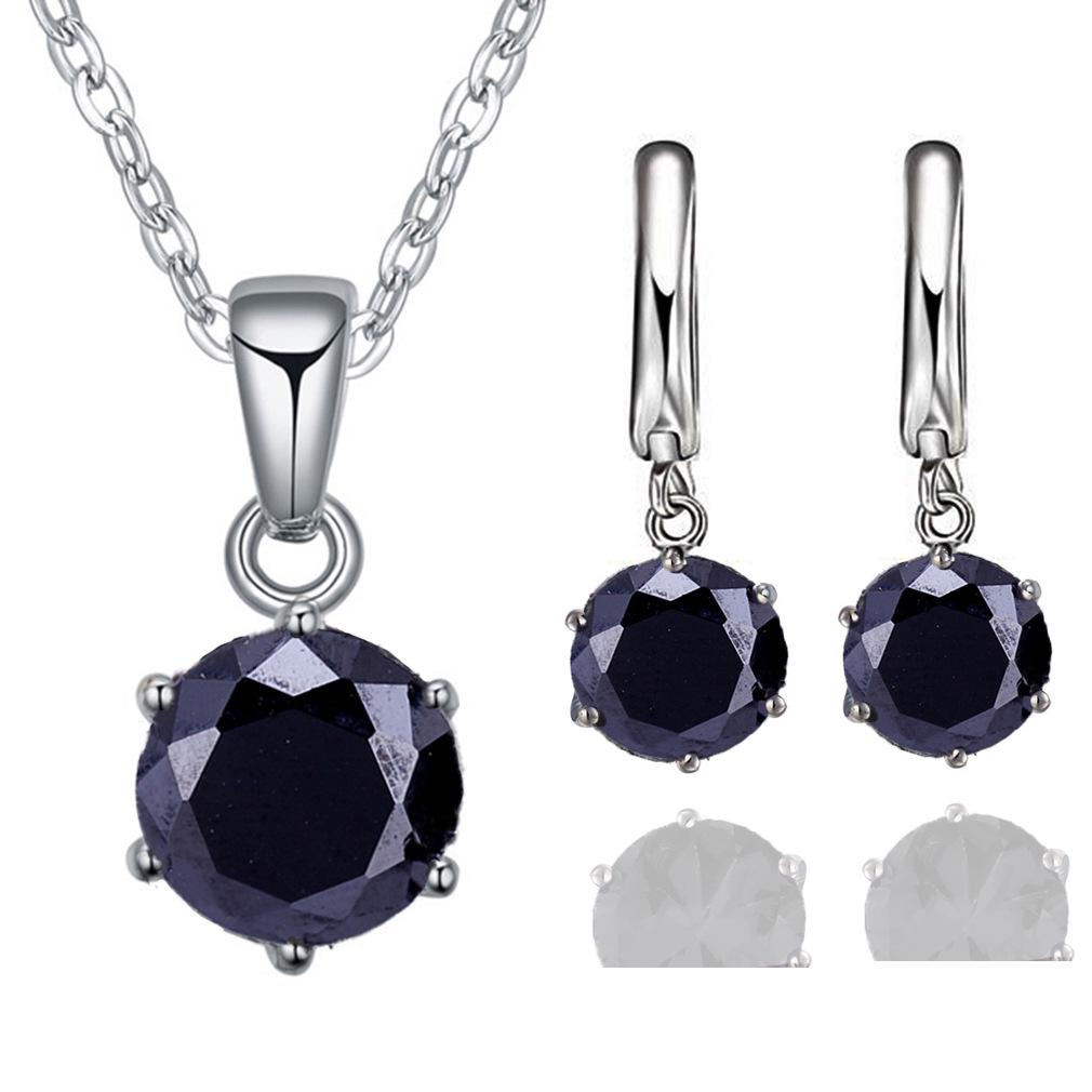 Korean Fashion Mini Zircon Pendant Earrings Set