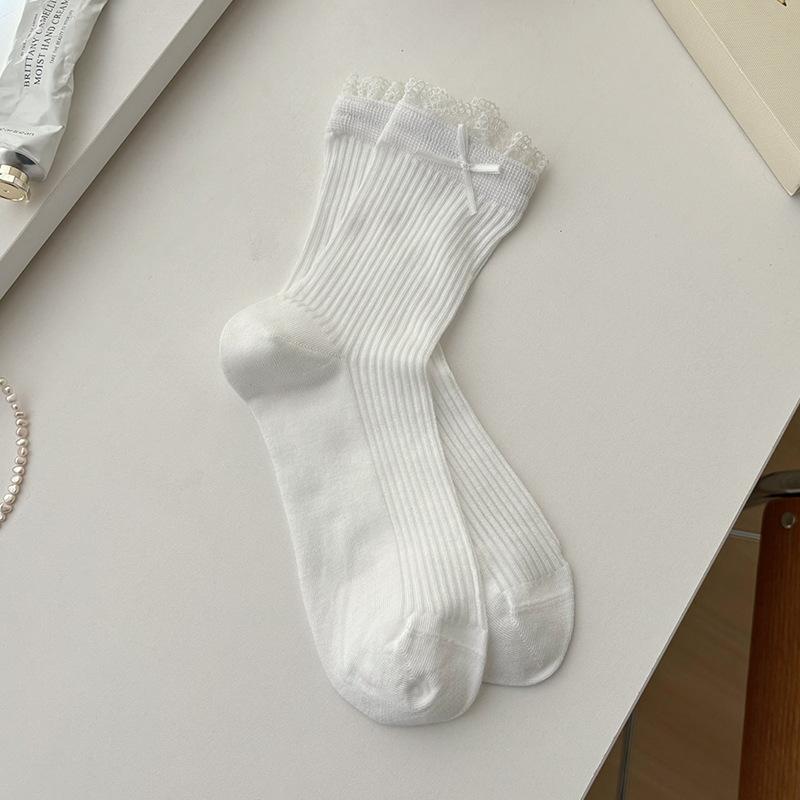 Bell accessories socks women's spring and summer cotton socks with German training shoes summer bow stacking socks tide