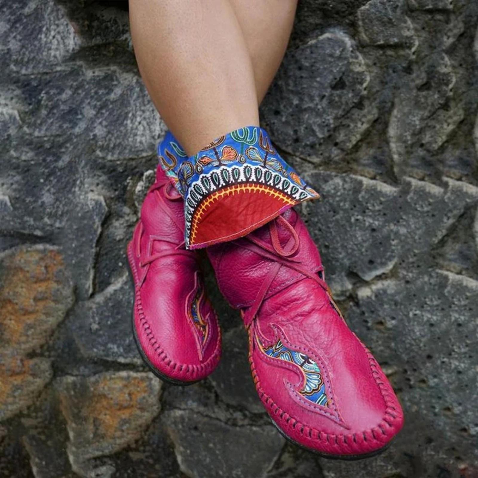 

Sagit Модные Ретро женские туфли на плоской подошве с кожаным принтом и круглым носком, повседневная обувь, сапоги 36 розовый