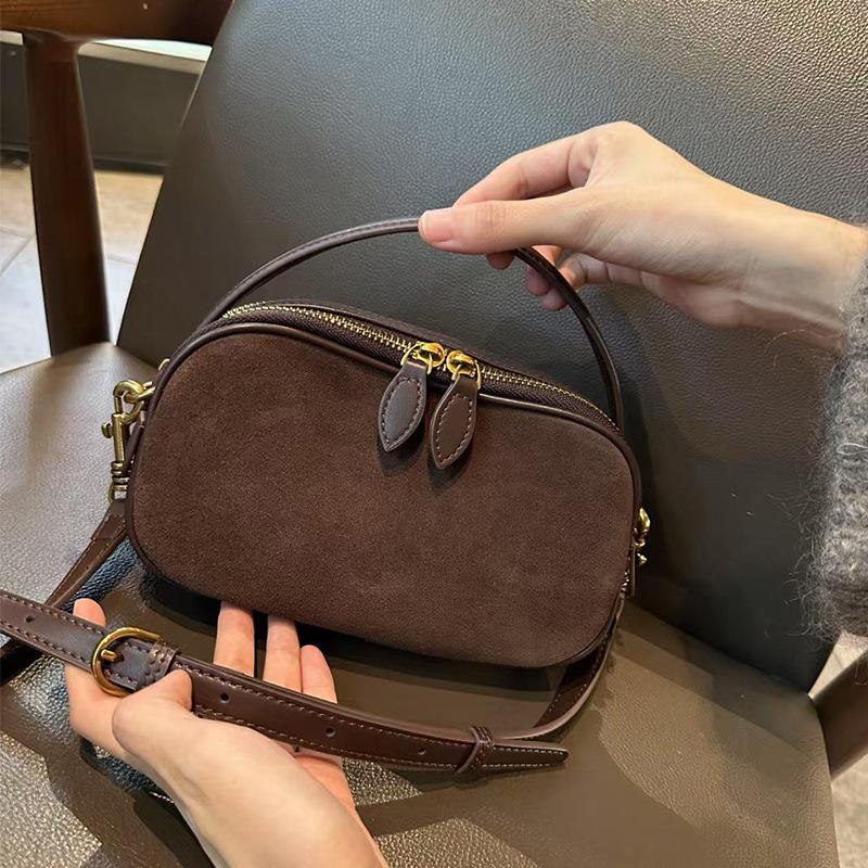 

Small Bag Women s Handbag 2025 New Crossbody Bag Fashionable Cowhide Versatile Genuine Leather Vintage Women s Bag 22*13*9 коричневий