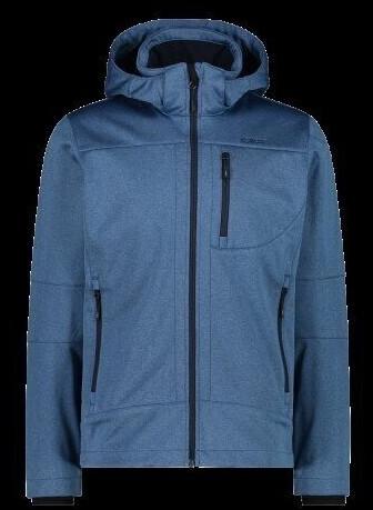 CMP Men's Mottled Softshell Jacket with Detachable Hood (3A01787N-M) Bluestone Mel.