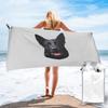 Schwarzer Deutscher Schäferhund Atembertuch Weiche Mikrofaser Schnelltrocknend Saugfähig Schnelle Handtücher Zum Schwimmen