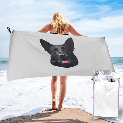 Black German Shepherd Dog Stunning Beach Towel Soft Microfiber Quick Dry Absorbent Quick Towels For Swimming