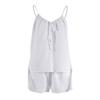 Cotton Women'S Sleepwear 2 Piece Set Sexy Spaghetti Strap Pajamas Lace Up Nightwear Shorts Causal Ladies Home Clothes