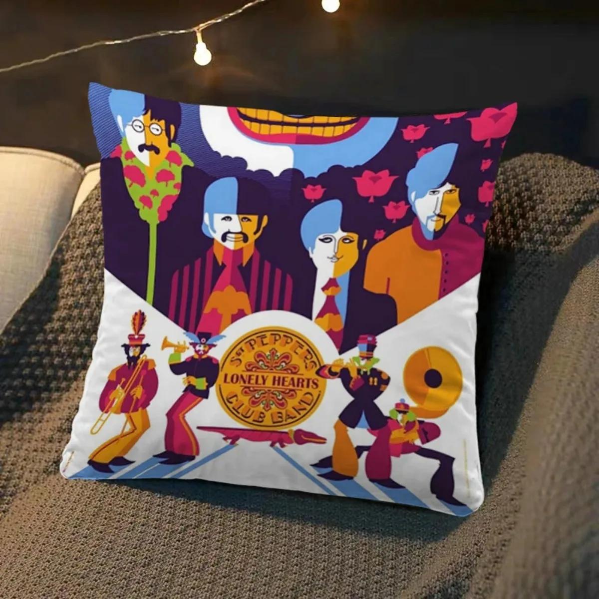 Наволочка Yellow Submarine Наволочка Аниме Наволочки Квадратная Наволочка Декор Диван Автомобиль Спальня 40x40см 16x16дюймов 12x12Inch