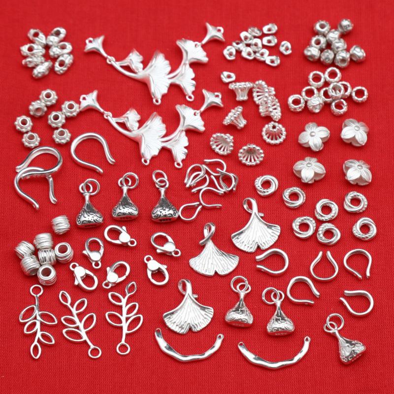 Sterling Silver Leaf Coin Purse Charm with Irregular Fragments and Spring Clasp for DIY Jewelry.