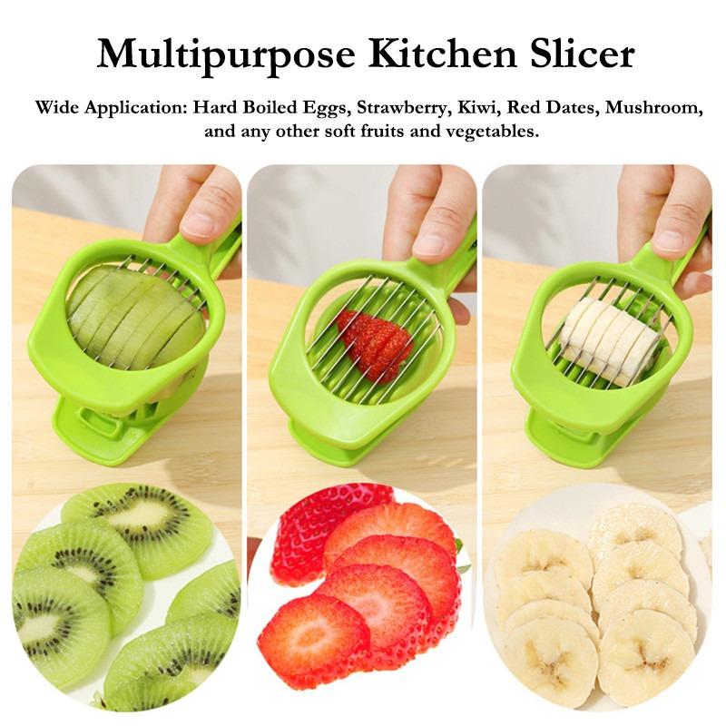 Stainless Steel Egg Cutter Slicer Boiled Egg Divider Strawberry Kiwi Fruit Cutter Food Slicing Mold Kitchen Tools Accessories