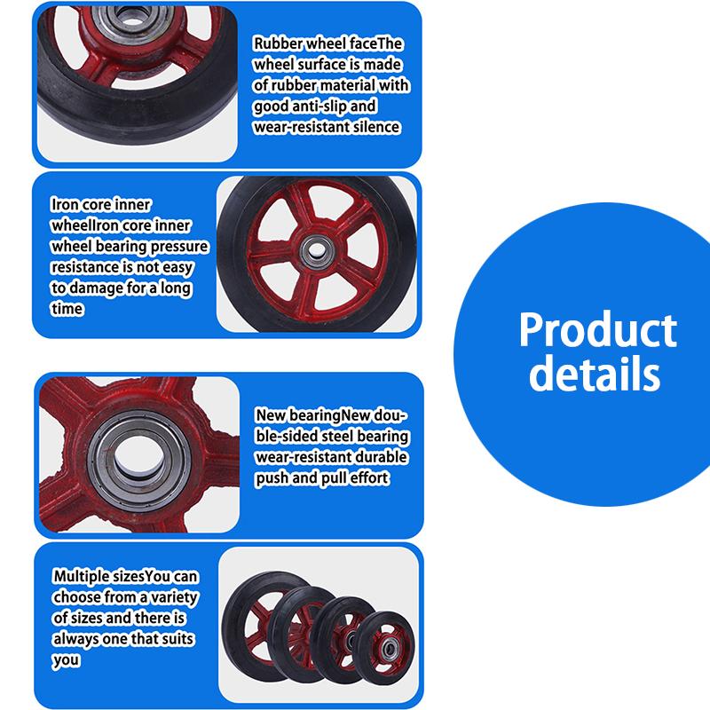 6, 8,10, 12 Inches Push Cart Rubber Wheel Heavy Duty Wheel Replacement Of Trolley Cart Handtruck/Pushcart
