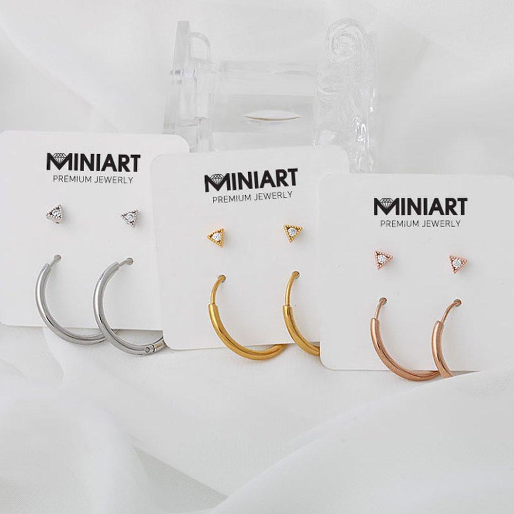Triangular cubic piercing + ring piercing [sold as a pair]