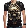 Summer Round Neck 3D Skull Graphic Print Top Fashionable Casual Short Sleeved Men's T-shirts