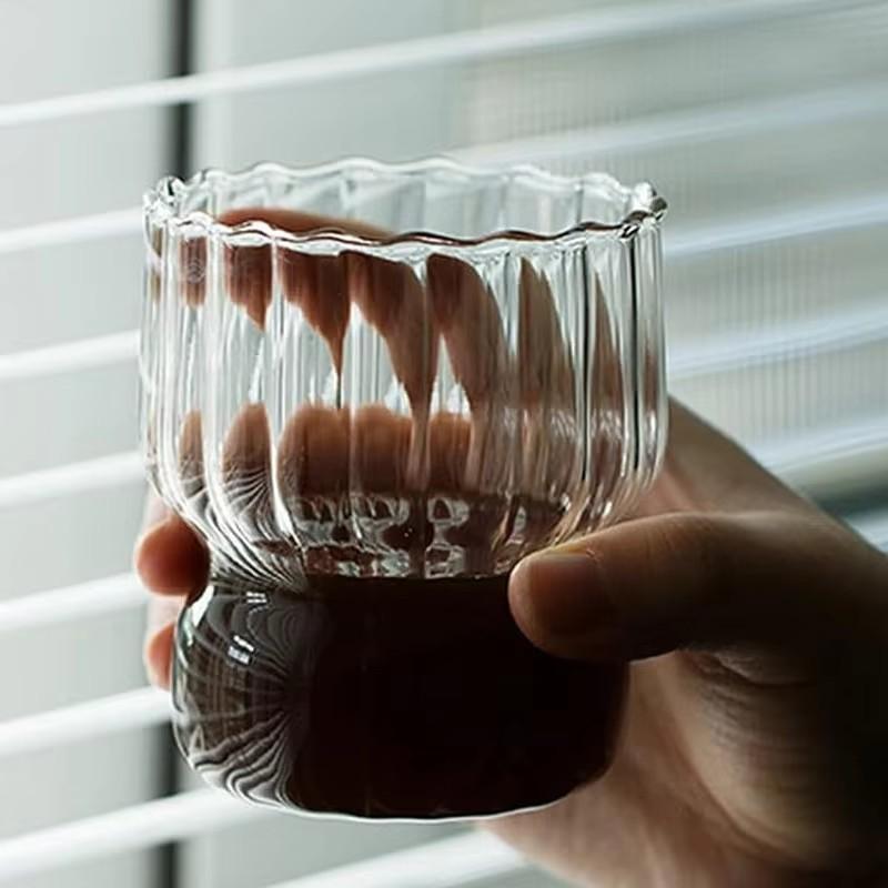 Creative Champagne Glasses Striped Wine Glasses Tall Cocktail Glasses Wine Glasses Fruit Glasses Drinking Glasses 1pcs