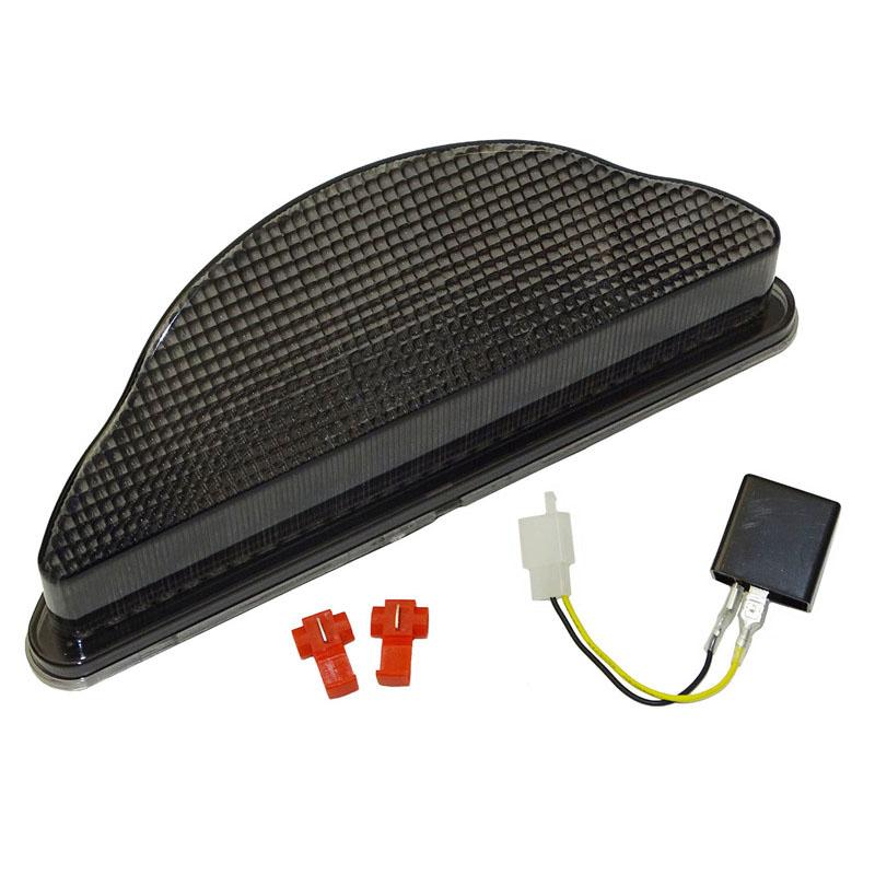 waase E-Mark Tail Light Brake Turn Signals Integrated LED Light For Yamaha Road Star XV1700 Warrior 2002 2003 2004-2007-2009 Smoke Lens