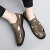Fashion Men Sandals 2024 Summer New Trend Breathable Leather Men Casual Sandals Fashion Flats Beach Sandals Soft Shoes for Men Big Size