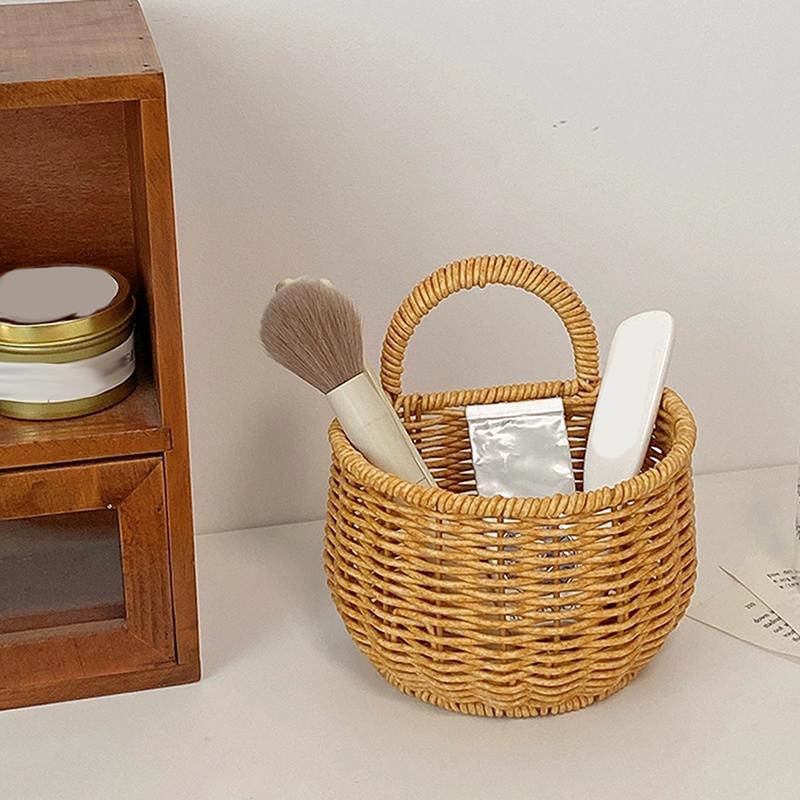 Wandhängender Aufbewahrungskorb Behälter Dekokorb Handgewebter Küchenaufbewahrungskorb Für Garten Blumentopf Wohnzimmer