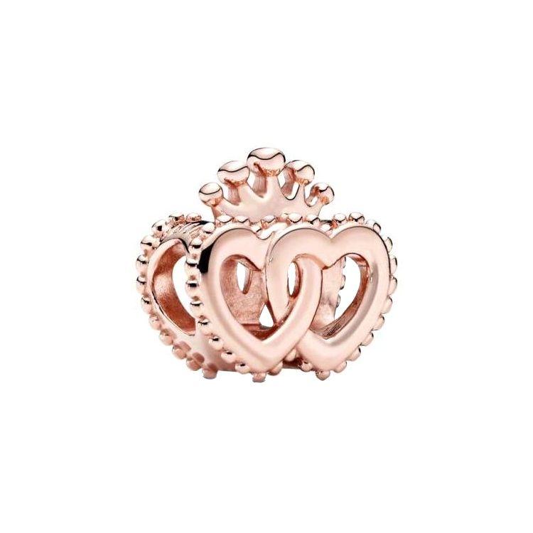 Pandora Heart Crown 14K Rose Gold Heart Charm Unisex Charm 787670 Rose Gold