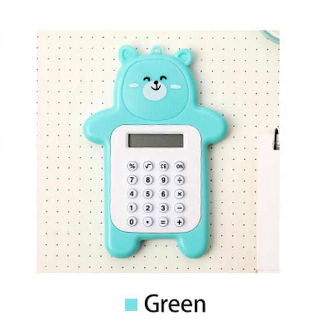 

Мини-калькулятор цифр с медведем, портативный милый калькулятор, карманный размер, 8 дисплеев, милый креативный калькулятор с медведем из мультфильма, офисные принадлежности зелёный
