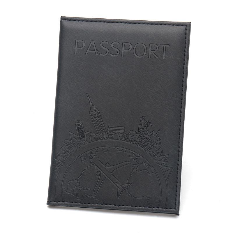 Global Flight Printed Passport Holder Leather Passport Covers Lightweight Airplane Passport Case Id Holder Plane Ticket Holder