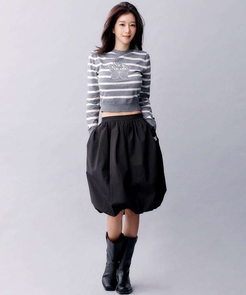 Nigaennikol Butterfly Volume Balloon Skirt_Black
