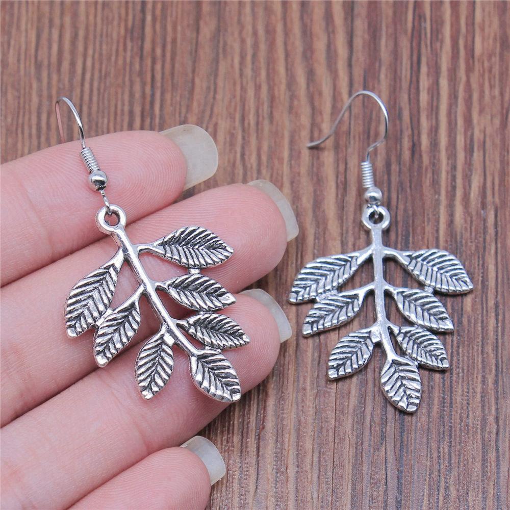 Drop & Dangle Earring Plant Four-Leaf Clover Cactus Vintage Jewelry SuppliesEarring Size 18x19mm QE021