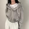 Loose Hooded Sweatshirt Jacket Women's Autumn Trendy INS Small Short Versatile Long-sleeved Top