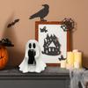 Yousheng Halloween Coke Ghost Statue Cute Ghost Drink Holder Desktop Beverage Can Holder for Home Office Desk Decor
