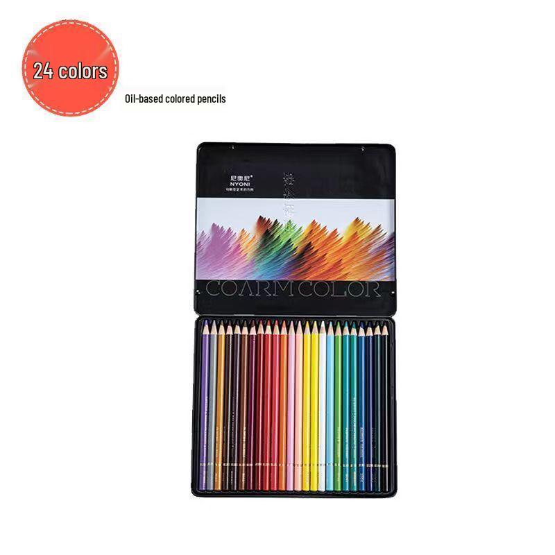 NeoNio Professional Water-Soluble Oil-Based Colored Pencils Set, 100 & 120 Colors in Iron Box for Hand-Painting