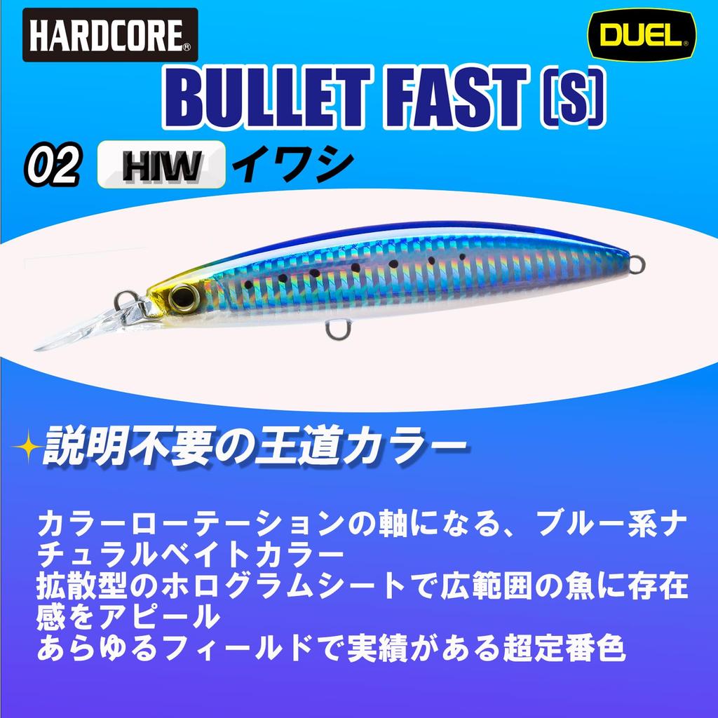 DUEL Hardcore Bullet Fast 140mm Sardine Long Cast for Bluefish and Spanish Mackerel (S)