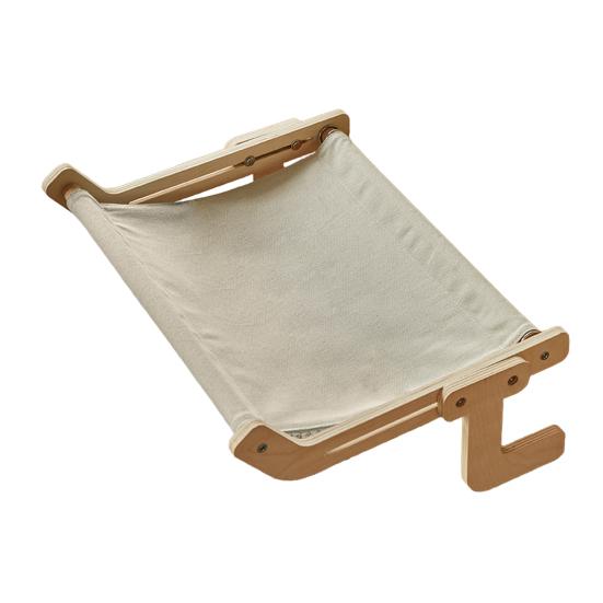 Bedside Cat Hammock Adjustable Cat Bed Window Perch with Wood Frame No Drilling Installation Pet