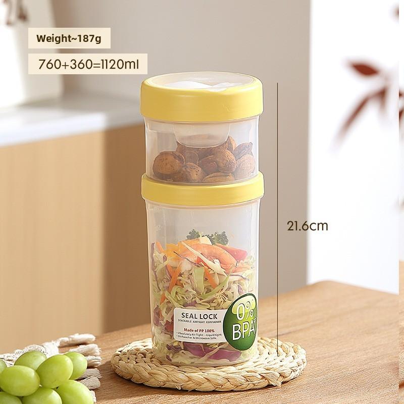 Portable Salad Bowl With Sealed Lid For Light Meals And Snacks