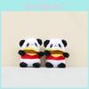 Cute Hamburger Panda Plush Keychain 11cm Soft Stuffed Animal Bag Charm Doll