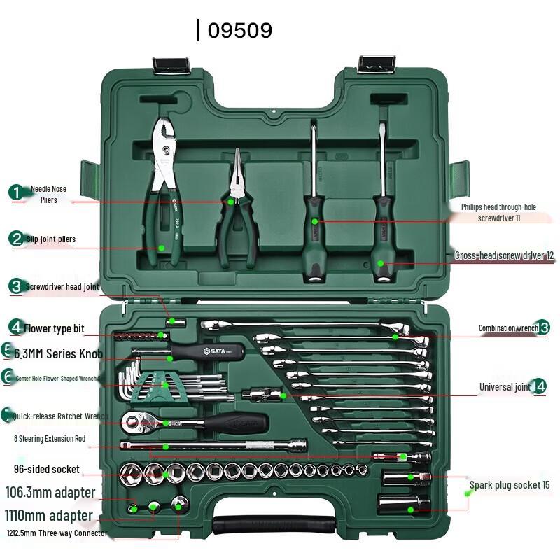 SATA 09509 59-Piece Screw Thread Repair Tool Set