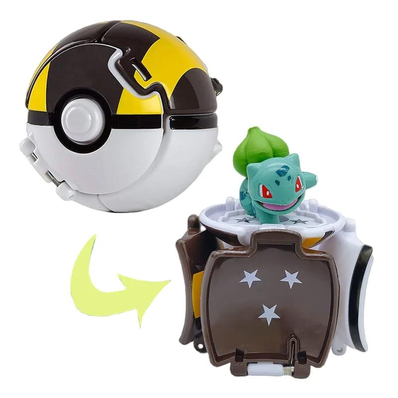 Figure Pokeball Anime Figurines Cartoons Pikachu Charizard Squirtle Pocket Monster Pet Anime Action Model Toy Kids Gift