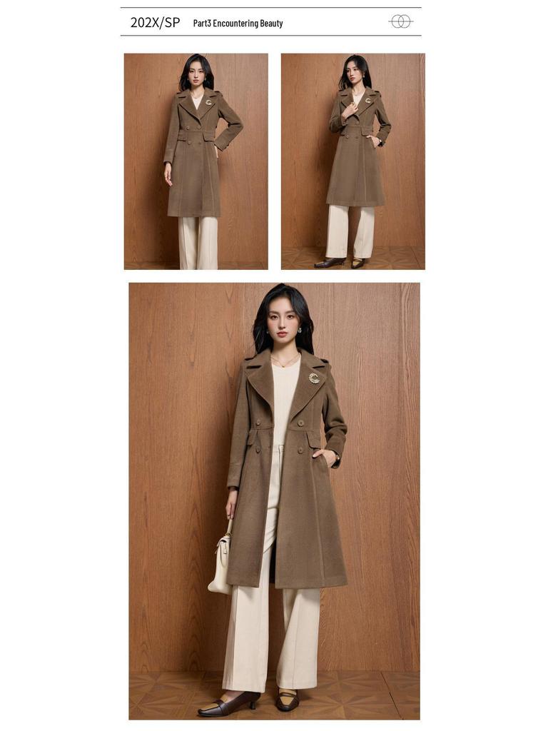 Women's High-End Double-Breasted Wool Coat: Autumn/Winter Korean Style, Mid-Length, Tall Fit, Goddess Temperament