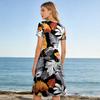 Summer Dresses for Women 2026 V Neck Short Sleeve Midi Dresses for Women Casual Dresses for Women Floral Dress