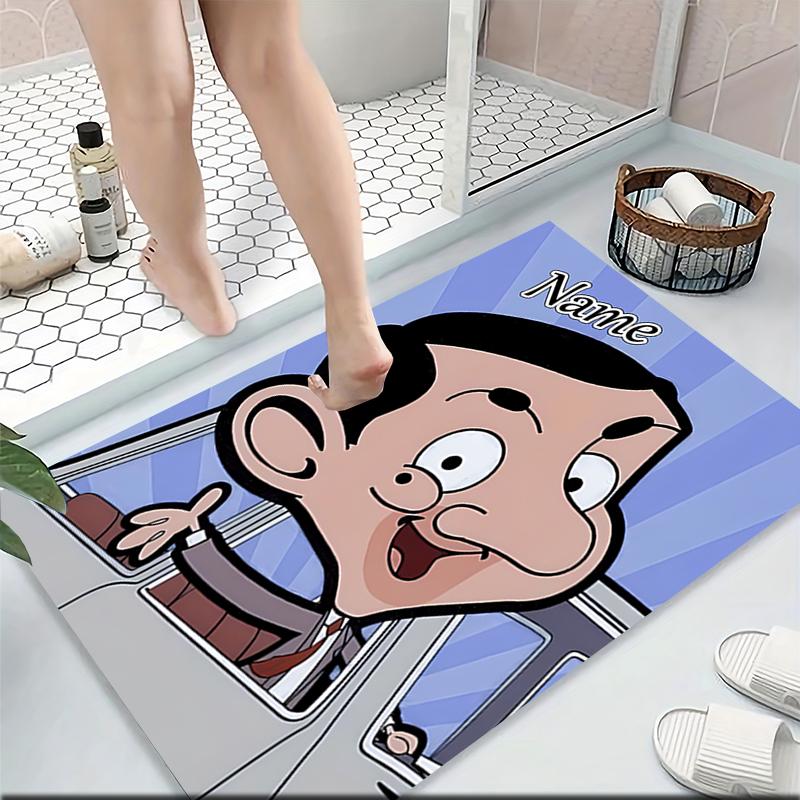 Custom Name Mr. Bean's Adventure Carpet Rug Customizable Soft Washable Anti-Slip Home Living Room Sofa Mats Personalized Rug. 0909292